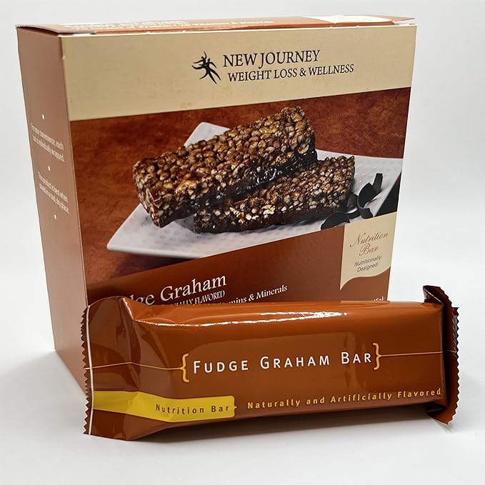Fudge Graham Bar - New Journey Weight Loss & Wellness - High Protein Meal Replacement Nutrition Bar (7 bars/box)