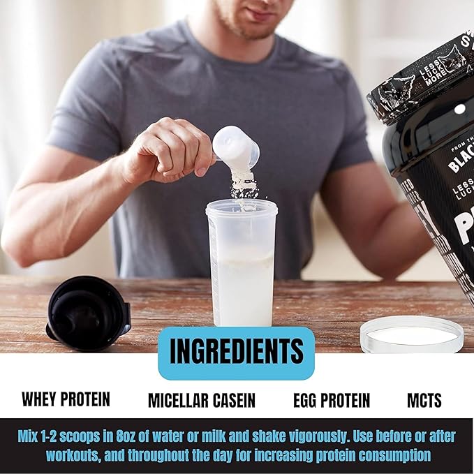 Worldwide Nutrition Bundle: Black Magic Multi-Source Casein Protein Powder - Muscle Gain with Whey, Micellar Casein, MCTs & Enzymes - Original Horchata Flavor - 2 LB & Multi-Purpose Keychain