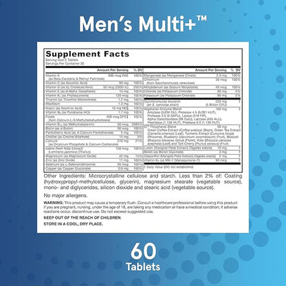 Jarrow Formulas Men's Multi+ Multivitamins, Multivitamin for Men, 60 Tablets, 30 Day Supply
