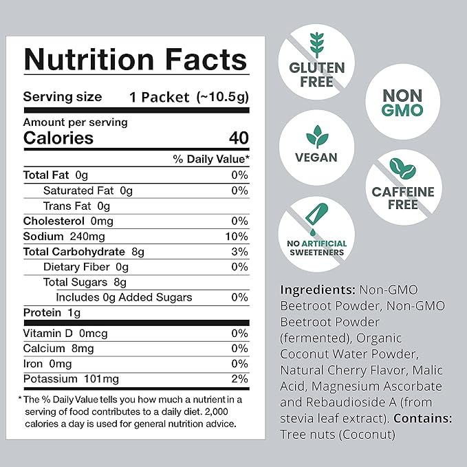 humanN SuperBeets Pre Workout Powder – Caffeine Free – Nitric Oxide Supplement – Creatine & Stimulant Free – Wild Cherry Flavor, 10 Count Packets