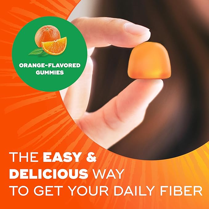 Metamucil Fiber Gummies for Adults, No Sugar Added Orange Flavor, 5g Prebiotic Plant Based Fiber Supplement Blend, 120 Count