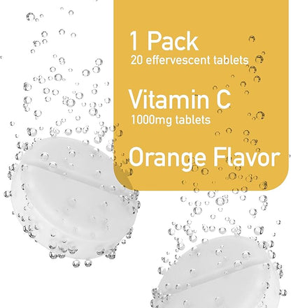Effervescent Vitamin C 1000mg Dietary Supplement, 20 Tablets
