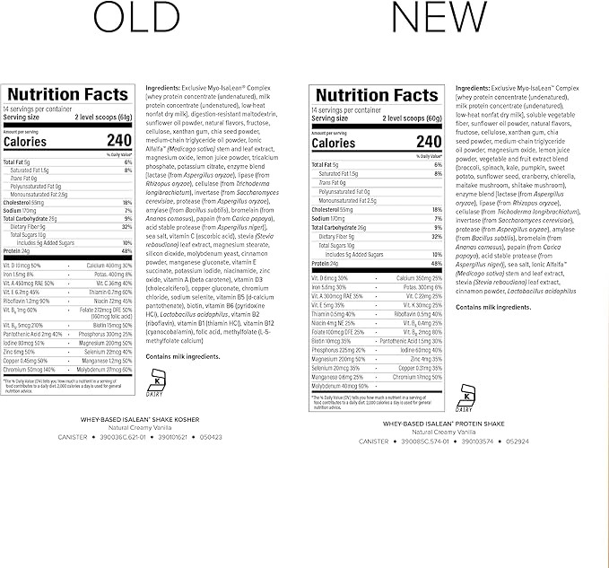 Isagenix IsaLean Shake - Complete Superfood Meal Replacement Drink Mix for Maintaining Healthy Weight and Lean Muscle Growth – (Kosher) Natural Creamy Vanilla - 14 Servings