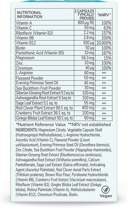 Health & Her Menopause Supplements For Women, Multi-Nutrient, Menopause Support For Women, Menopause Vitamins For Women, Energy, Bones, Muscles, Skin, Hair, Vegan, Gluten-Free, Non GMO (60ct - 1month)