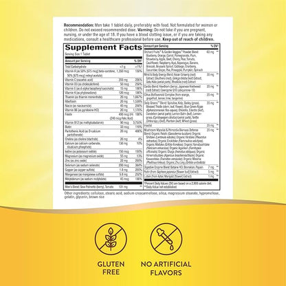 Nature's Way Alive! Men’s 50+ Daily Ultra Multivitamin, High Potency Formula, Supports Healthy Brain, Eyes & Heart*, with Methylated B12, Gluten-Free, 60 Tablets (Packaging May Vary)