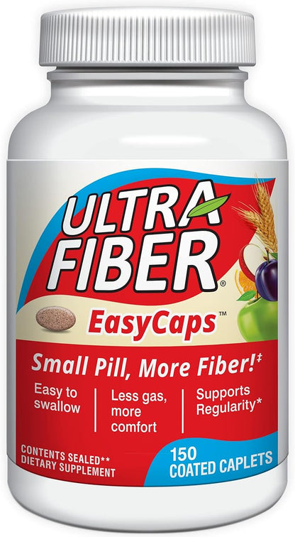 Caplets - The Small Pill with More Fiber - Fiber Support for Regularity – 150ct