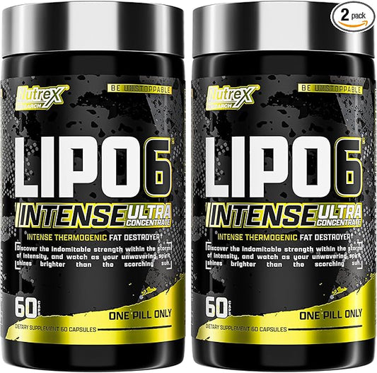 Nutrex Research Lipo-6 Black Intense Ultra Concentrate | Intense Thermogenic Fat Burner - Weight Loss Supplement | 60 Diet Pills (Pack of 2)