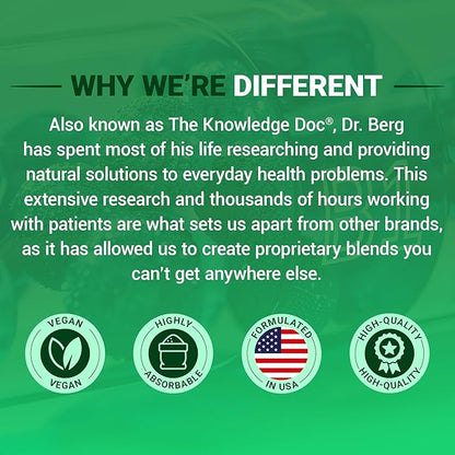 Dr. Berg Natural Vitamin B1 B6 B12 Complex - Allithiamine Vitamin B1 Supplement with 8 Essential Vitamin B Complex for Men & Women Including Thiamin, Niacin, Folate, Magnesium & More - 60 Capsules