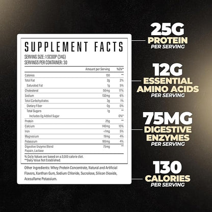 Huge Whey, Protein Powder for Muscle Gain, 25g Protein, 12g EAAs, Supports Muscle Growth, Performance & Recovery (Chocolate Brownie, 30 Servings)