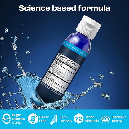 KEY NUTRIENTS Trace Minerals Liquid Electrolytes Rapid Hydration & Muscle Recovery 4oz - 72 Trace Minerals, Unflavored Electrolyte Drops for Drinking Water, Sodium Post Workout & Recovery, 48 Servings