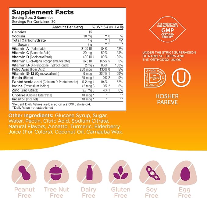 Zahler - Chapter One Kids Multivitamin Gummy with 13 Vitamins & Nutrients (60 Flavored Gummies) - Certified Kosher Kids Vitamins Including Vitamin C, D3, Zinc & More - Delicious Multivitamin Gummies