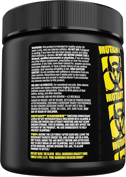 Mutant Madness | Pre Workout Powder Supplement Performance and Pump Blend Includes L-Citrulline, Beta-Alanine, Taurine, L-Tyrosine | 30 Serving | Pineapple