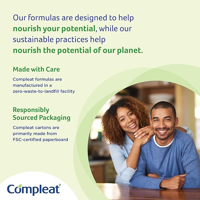 Compleat Standard 1.4 Plant-Based Vanilla Nutrition Shake - 18g Protein, 29 Vitamins & Minerals - Vegan Tube Feeding Formula - 8.45 Fl Oz (Pack of 24)