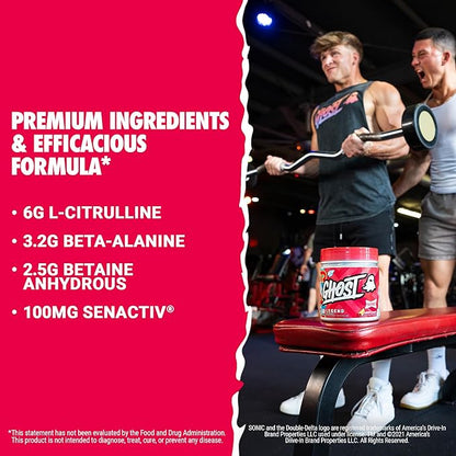 GHOST Legend V4 Pre-Workout Powder, Sonic Cherry Limeade - 30 Servings – Pre-Workout for Men & Women with Choline, L-Citrulline, & Beta Alanine for Energy & Focus