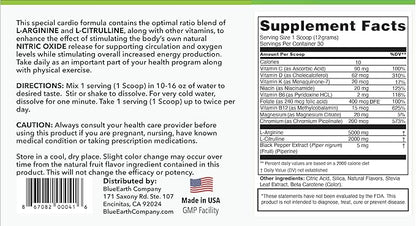 L-Arginine 5000mg + L-Citrulline 2000mg Complex Powder Supplement - Nitric Oxide Booster - Heart Health, Circulation, Energy & Endurance - 30 Servings (Pineapple)