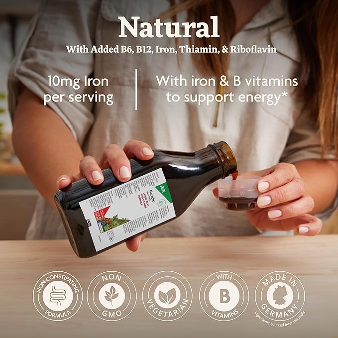 Floradix by Salus Iron & Herbs - Liquid Herbal Supplement for Energy Support - Iron Supplement with Vitamin C & B Complex Vitamins - Liquid Iron Supplement for Men & Women - 23 oz