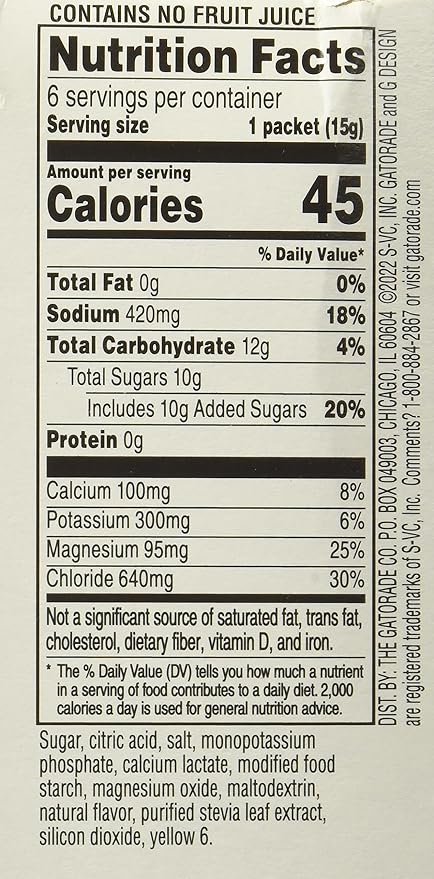 Gatorlyte Electrolyte Beverage Powder, Cherry Lime, Makes 20 Fl Oz, 3.1 ounce (Pack of 6)