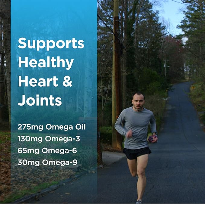Runner Omega 3, 6, and 9 Gummies Plus DHA - Daily Running Supplements – 50% Less Sugar – Heart & Joint Health Gummy for Athletes – GMP Certified