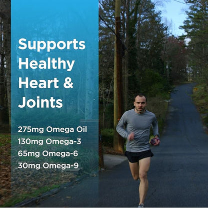 Runner Omega 3, 6, and 9 Gummies Plus DHA - Daily Running Supplements – 50% Less Sugar – Heart & Joint Health Gummy for Athletes – GMP Certified