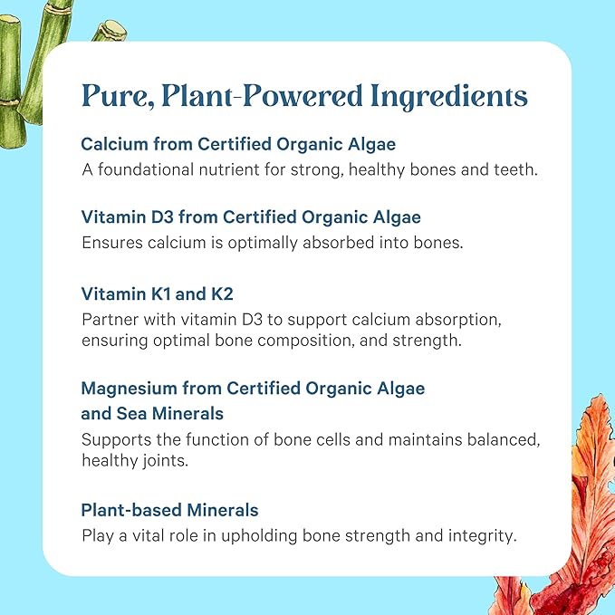 PURE SYNERGY Bone Renewal | Bioavailable Calcium with Cofactors | Natural, Vegan Bone Health Supplement with Vitamin D3, K2, Magnesium, & Boron | for Bone Strength & Mobility (150 Capsules)