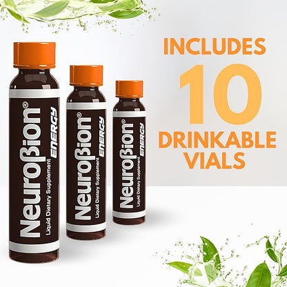 Neurobion Energy Liquid Dietary Supplement Multivitamins + Enegy Blend 10 vials x 250 ml