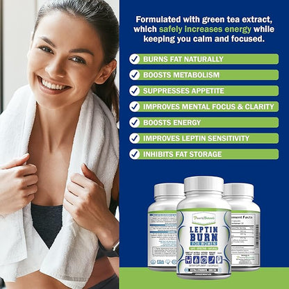 Power By Naturals Advanced Leptin Supplements for Weight Loss for Women, African Mango Leptin Weight Loss, Gluten-Free, Dietary Supplements for Weight Loss, Vegetarian, Easy to Swallow, 60 Capsules