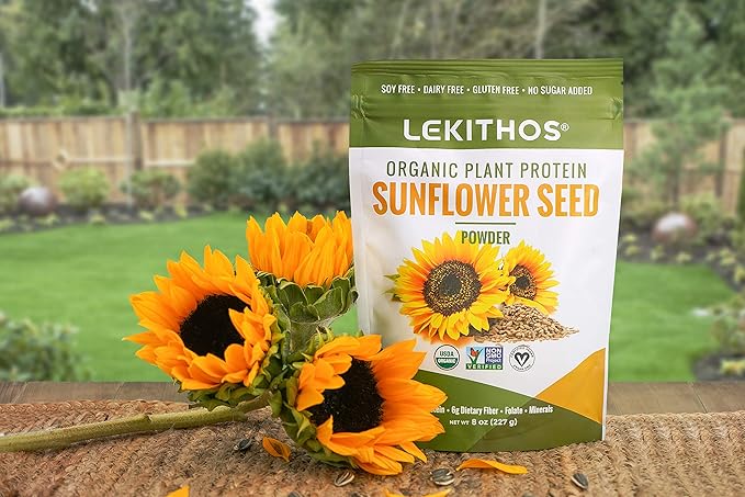 Organic Sunflower Protein Sunflower - 8 oz - 15g Protein - Certified USDA Organic, Non-GMO Project Verified, No Added Sugars - Certified Vegan - Gluten Free
