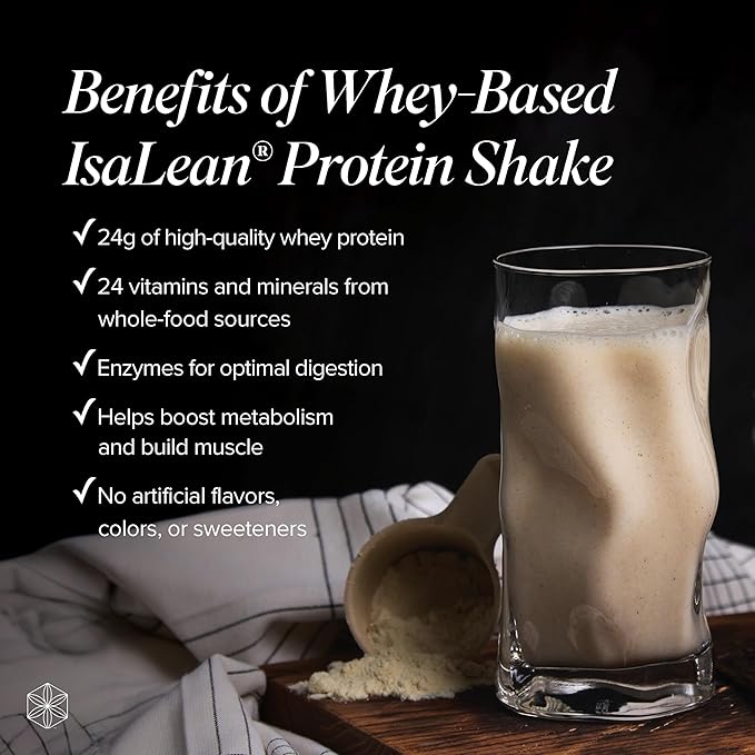 Isagenix IsaLean Shake - Meal Replacement Protein Shake Supports Healthy Weight & Muscle Growth - Protein Powder Enriched with 23 Vitamins - Creamy French Vanilla, 29.1 Oz (14 Servings)