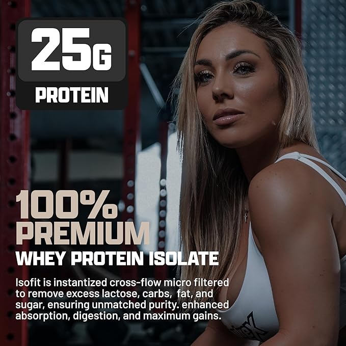 Nutrex Research IsoFit Whey Protein Powder Instantized 100% Whey Protein Isolate (30 Servings (Pack of 1), Cookies & Cream)