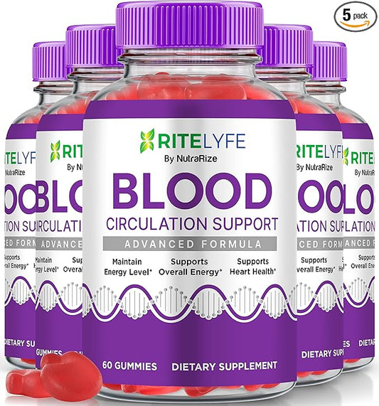(5 Pack) RiteLyfe Gummies, Official Rite Lyfe Blood Gummies, All Natural Stabilizer to Maintain Stable Healthy Levels and Overall Wellness, Premium Formula RiteLyfe Gomitas Review (300 Gummies)