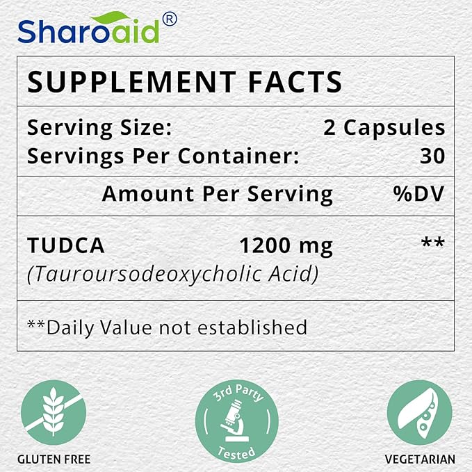 TUDCA Liver Support Supplements 1200 mg-Third Party Tested-Bile Salts for Liver Detox Cleanse-High Strength Formula-Vegan Capsules for Liver,Gallbladder,Kidney Health,2 Bottle-120 Capsules