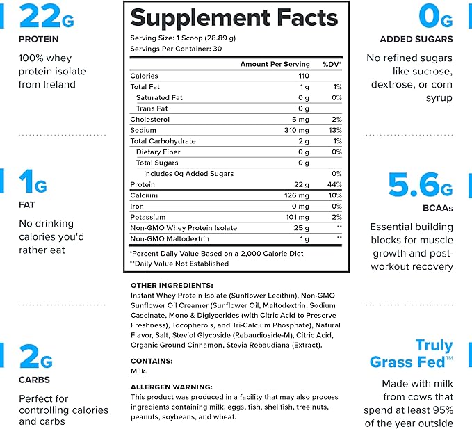 LEGION Whey+ Whey Isolate Protein Powder from Grass Fed Cows - Low Carb, Low Calorie, Non-GMO, Lactose Free, Gluten Free, Sugar Free, All Natural Whey Protein Isolate, 30 Servings (Apple Pie)