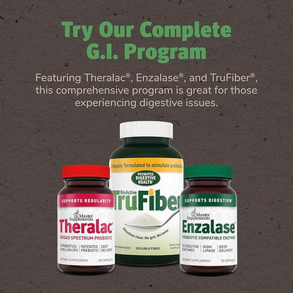 Master Supplements TruFiber - 6.35 oz - Prebiotic Fiber to Help Boost Probiotic Growth - Supports Digestive Health - Vegan, Gluten Free - 50 Servings