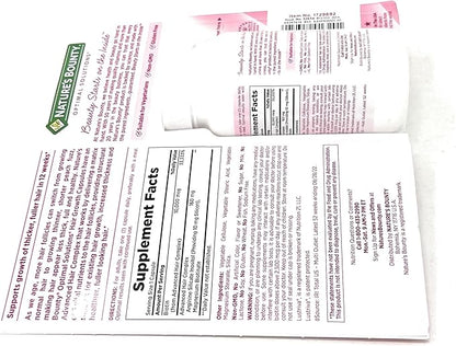 Nature's Bounty Hair Growth Supplement, 1 Per Day, Clinically Shown to Support Thicker, Fuller Hair, with Biotin, Silicon & Arginine, 90 Capsules