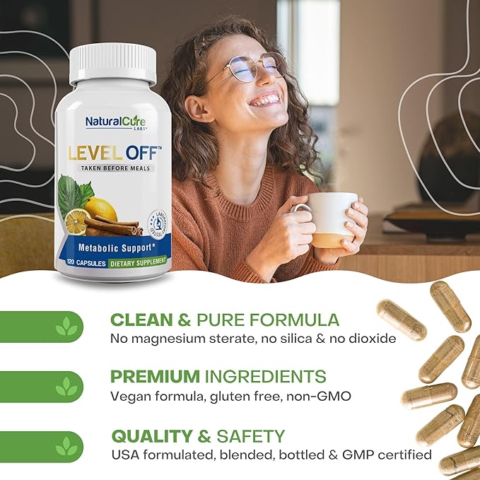 Level Off - Spike Curb Supplement 120 Capsules 60 Servings Vegan, Non-GMO, Gluten Free
