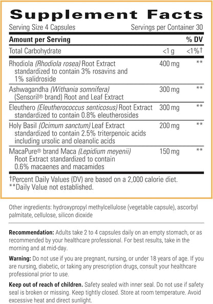 Integrative Therapeutics HPA Adapt - Supports Healthy Stress Response* - with Ashwagandha, Maca, Holy Basil & Rhodiola - Gluten Free - Soy Free - 120 Vegan Capsules - 2 Pack