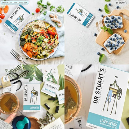 Dr Stuart's Liver Detox Tea - 90 Teabags (15 bags x Pack of 6) | with Dandelion Root, Centaury Herb & Milk Thistle | Supports Healthy Liver | Naturally Caffeine Free