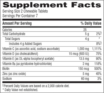 Emergen-C Immune+ Chewables 1000mg Vitamin C Tablet, with Vitamin D, Immune Support Dietary Supplement for Immunity, Orange Blast Flavor - 14 Count