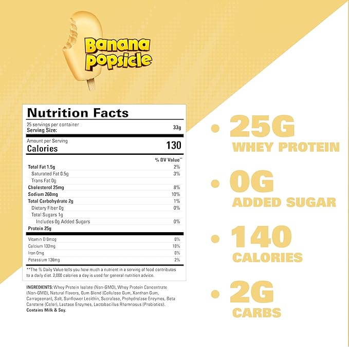 EHP Labs OxyWhey Whey Protein Isolate Powder - 25g of Whey Isolate Protein Powder, Meal Replacement Shake, Sugar Free Protein Powder - 25 Serves (Banana)