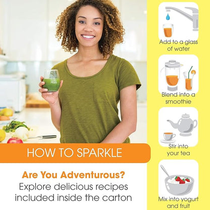 Sparkle Wellness Skin Boost Plus Verisol Collagen Peptides Protein Powder Vitamin C Orange Plus Supplement Drink, 7.7 oz