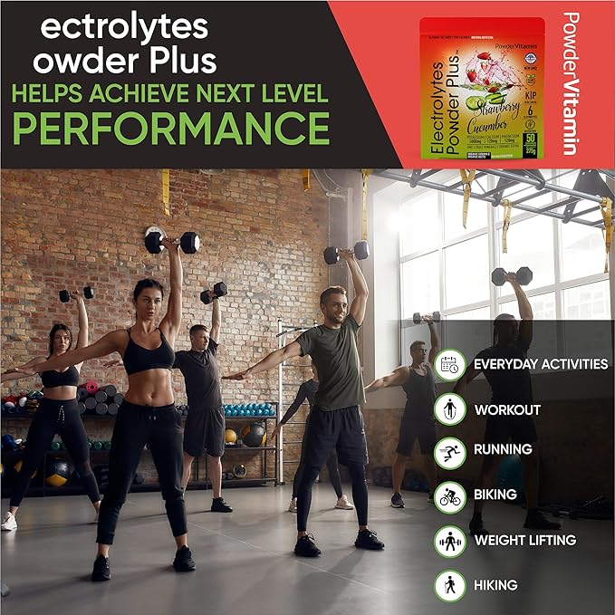 Electrolytes Powder Plus (50 Servings), 0 Calorie Keto, 0 Sugar, No Maltodextrin,1000mg Potassium,120mg Calcium,120mg Magnesium, Hydration Powder (50 Servings, Strawberry Cucumber)