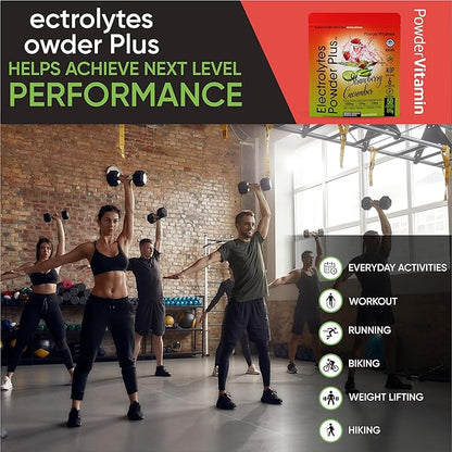 Electrolytes Powder Plus (50 Servings), 0 Calorie Keto, 0 Sugar, No Maltodextrin,1000mg Potassium,120mg Calcium,120mg Magnesium, Hydration Powder (50 Servings, Strawberry Cucumber)