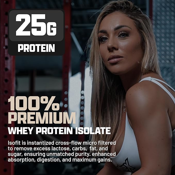 Nutrex Research IsoFit Whey Protein Powder Instantized 100% Whey Protein Isolate (70 Servings, Vanilla Bean Ice Cream)