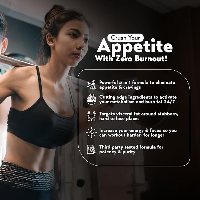 BioHack Health | Best Appetite Suppressant for Weight Loss Pills for Women & Men | Fat Burner Supplement, Metabolism Booster, Carb Blocker | Extra Strength Diet Pills That Work Fast - 60 Capsules