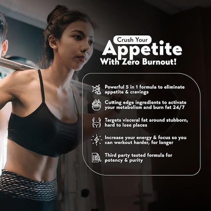 BioHack Health | Best Appetite Suppressant for Weight Loss Pills for Women & Men | Fat Burner Supplement, Metabolism Booster, Carb Blocker | Extra Strength Diet Pills That Work Fast - 60 Capsules