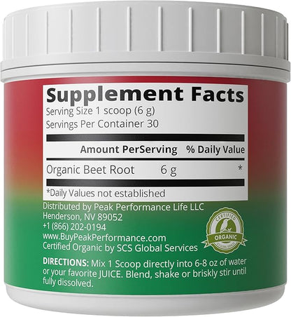 Organic Beet Root Powder - Ultra High Purity Super Food Beets Juice Powder. 100% Pure Nitric Oxide Boosting Beetroot Supplement. Keto, Paleo, Vegan Reds Superfood Rich in Polyphenols