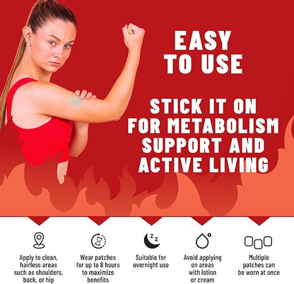 Metabolism Patches with Garcinia Cambogia - 36 Pcs | Support & Energy Boost | Easy-to-Use Natural Patches for Active Lifestyles, Gym, Fitness, and Daily Vitality