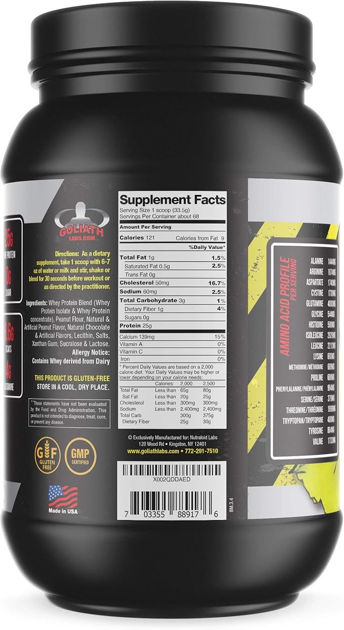 Whey Protein Powder (15 lbs/Pack of 1) – Delicious Peanut Butter-Chocolate Flavor, Cold Filtered for Maximum Absorption, 25g Protein, 6.6g BCAAs/Serving,0g Sugar-Perfect for Muscle Building & Recovery