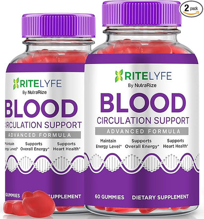 (2 Pack) RiteLyfe Gummies, Official Rite Lyfe Blood Gummies, All Natural Stabilizer to Maintain Stable Healthy Levels and Overall Wellness, Premium Formula RiteLyfe Gomitas Review (120 Gummies)