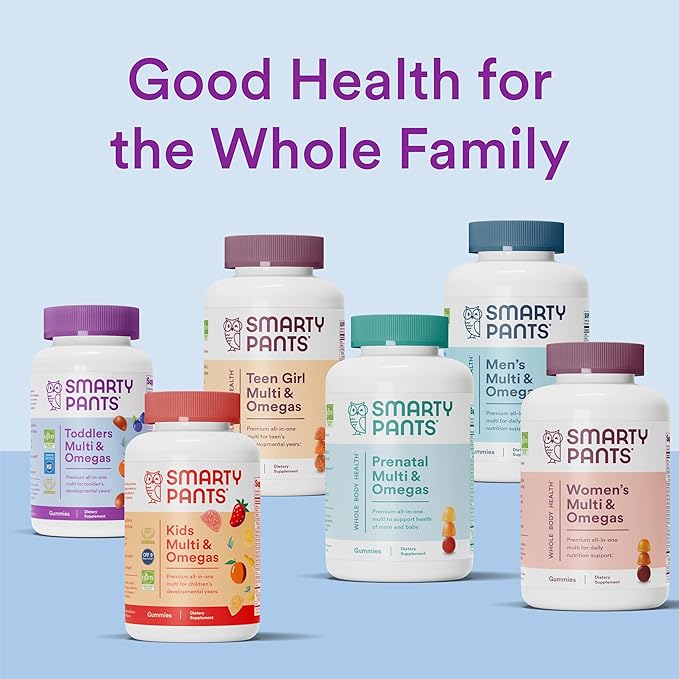 SmartyPants Organic Toddler Multivitamin, Daily Gummy Vitamins: Probiotics, Vitamin C, D3, Zinc, & B12 for Immune Support, Energy & Digestive Health, Fruit Flavor, 60 Gummies, 30 Day Supply